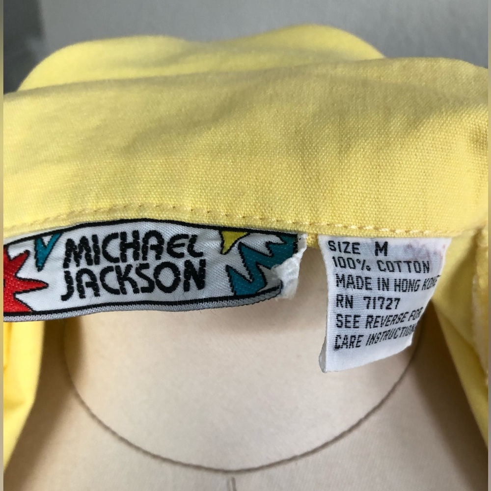 1980’s Michael Jackson brand belted wrap trench coat yellow medium - Picture 10 of 11